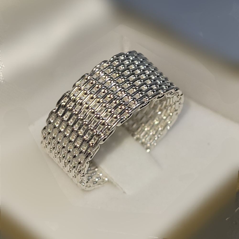 Sterling Silver .925 Mesh Chainmail Ring